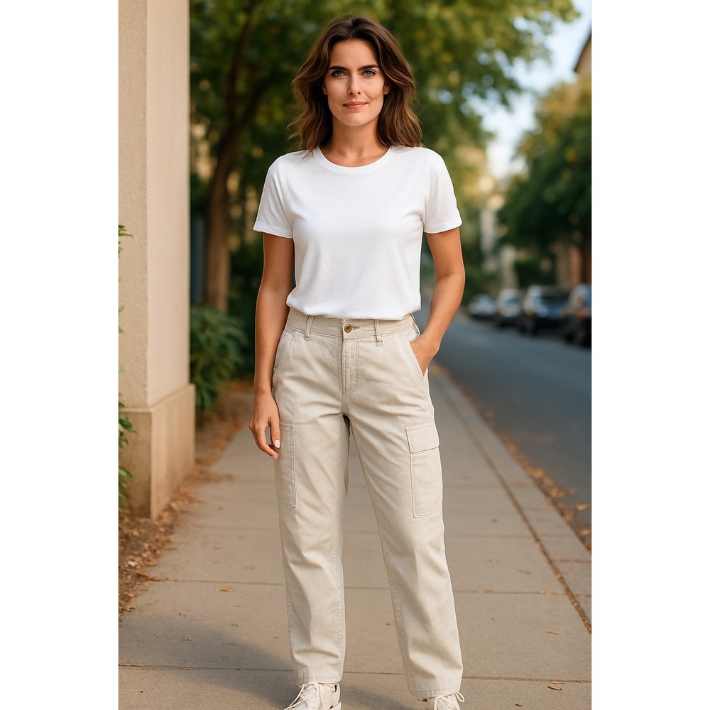 Sonoma Women's 8P Cropped Cargo Pants – Casual Lightweight Comfort with Multiple